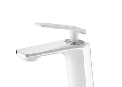 Смеситель для раковины Shevanik S8001F, цвет хром/белый